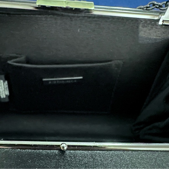 BCBGMaxAzria Sonia Crystal Mesh Satin Box Clutch Color Oil Slick - Picture 8 of 10